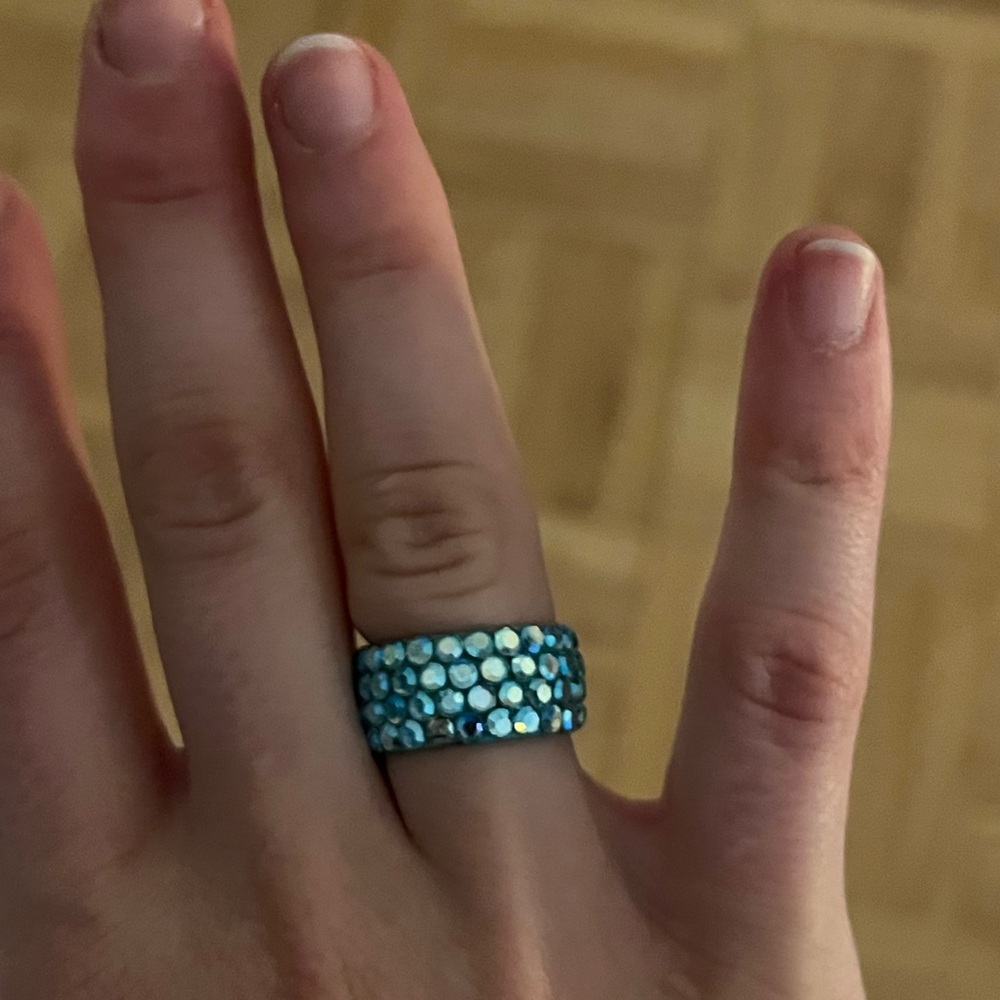 Vintage Blue Rhinestone Ring